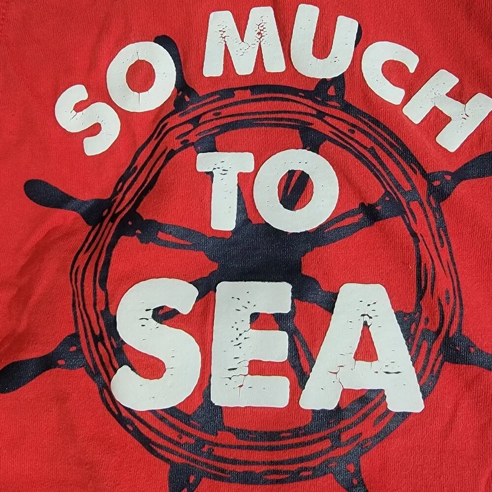 Gymboree Set Of 2 Boys Shirts Cotton Rhino‎ Nautical Red Orange Size 8 READ